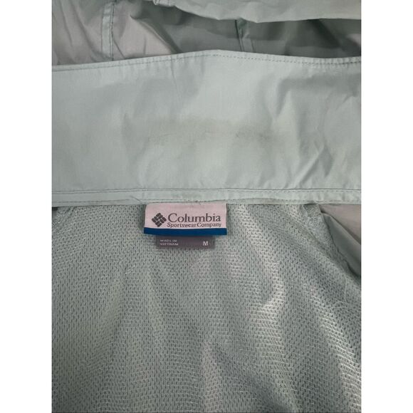 Columbia Women Blue Rain Jacket Size M Hoodie Windbreaker Jacket Zip-Pocket - Picture 13 of 14
